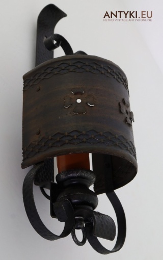 XL! DUŻY! Rustykalny kinkiet ścienny z dawnych lat – stylowa lampa w klimacie retro