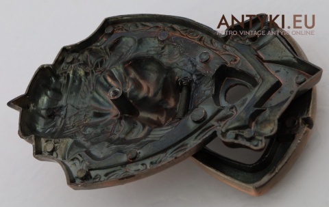 miedziana kołatka lwia głowa antyk