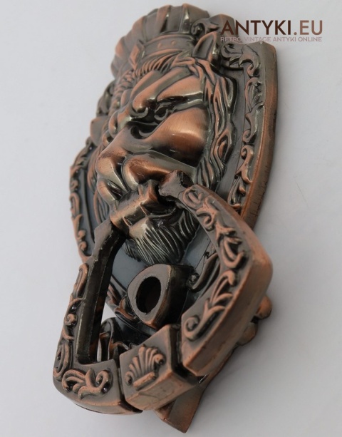 miedziana dekoracyjna kołatka retro z wizjerem