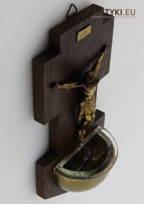 kropielnica sakralna vintage ze szkłem