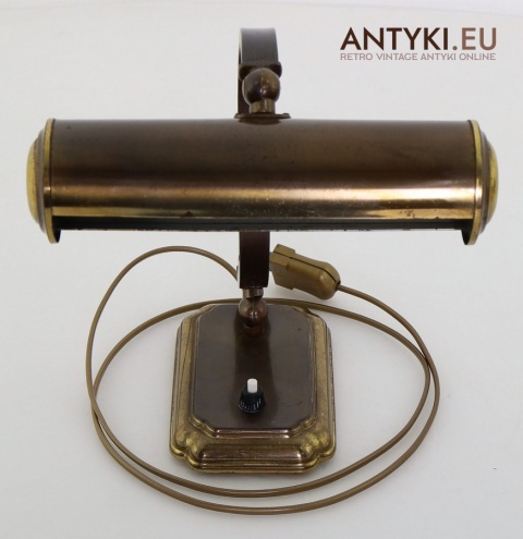 Lampa stołowa retro z walcowym kloszem