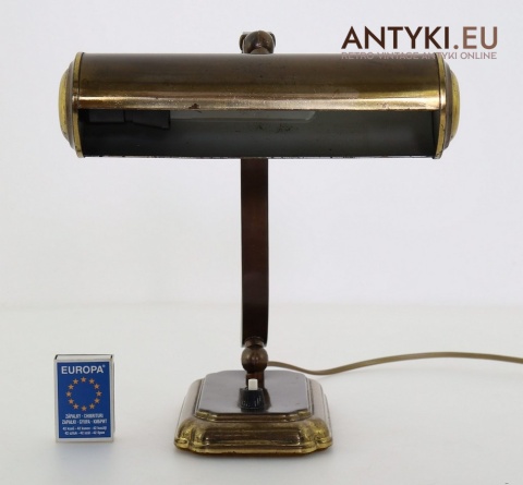 Stylowa lampa biurkowa antyczna bankerska