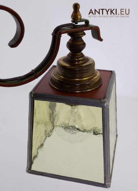 antyk witrażowe klosze lutowane w lampie