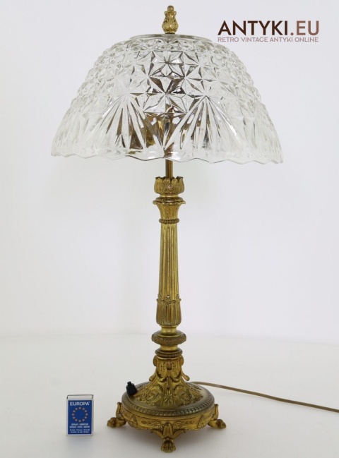 empire lampka stołowa z kryształem