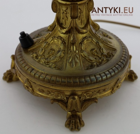 stara lampa biurkowa z mosiądzu