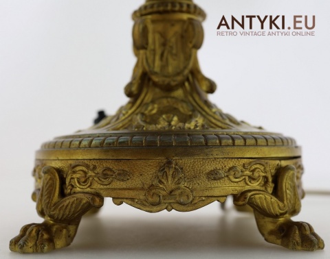 antyczna lampa stołowa z mosiądzu