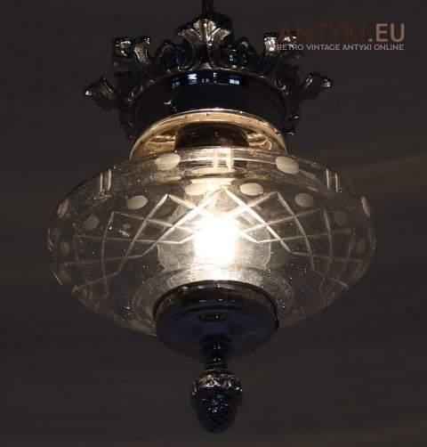 srebrny zwis sufitowy retro