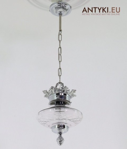 lampa sufitowa retro z kloszem szlifowanym