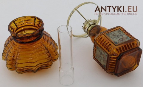 lampka bursztynowa z epoki retro