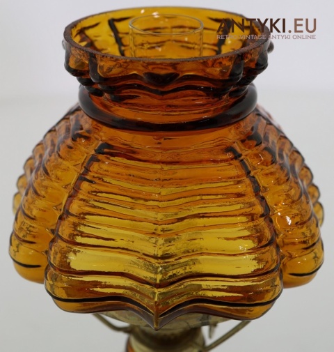 lampka olejowa vintage bursztynowa