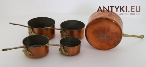 Stare garnki miedziane dekoracyjne