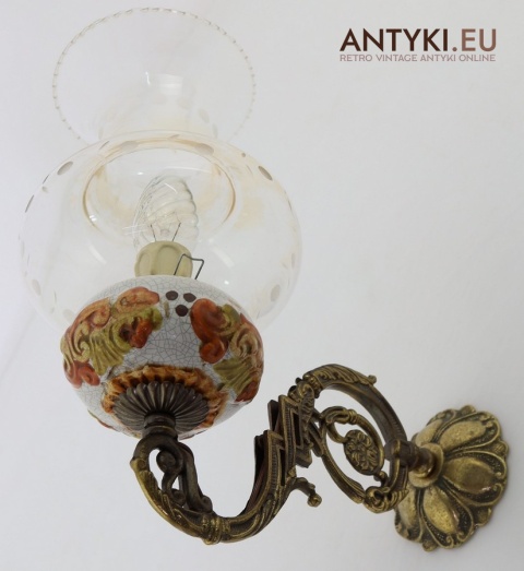 kinkiety retro z ceramiką craquelure