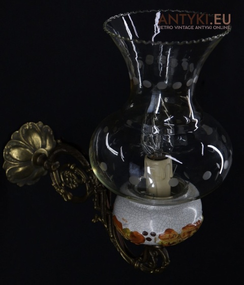 oświetlenie ścienne z ceramiką craquelure