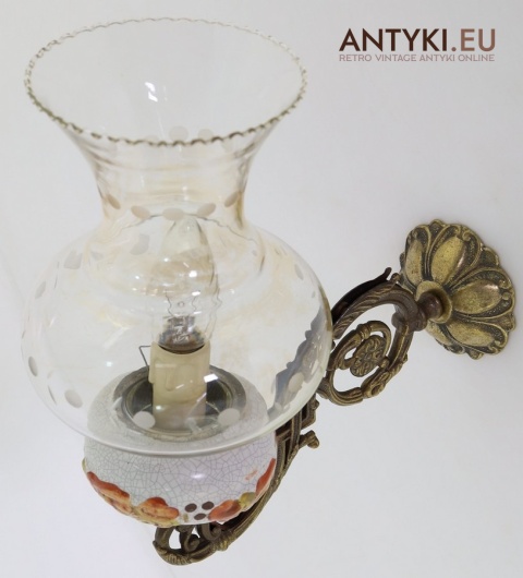 szklane klosze kremowe lampy vintage