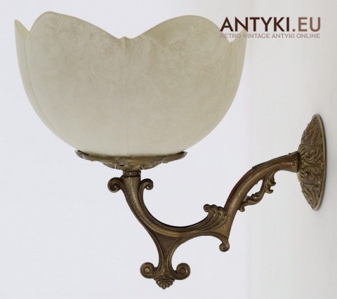 Antyczny kinkiet ścienny z mosiądzu vintage retro