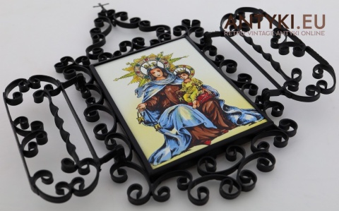 metalowy ołtarzyk z ceramiczną płytką