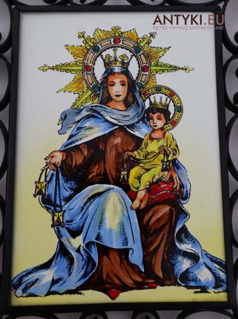 retro kafelek matka boska i dzieciątko
