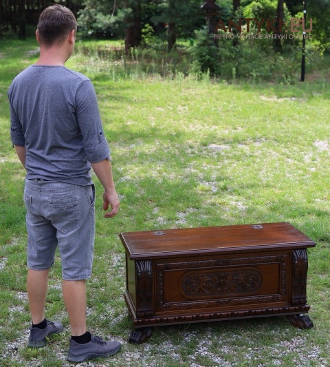 góralska drewniana skrzynia vintage