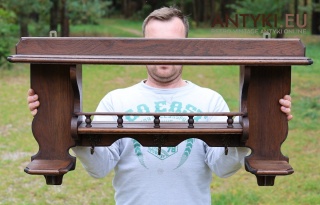 Duża dębowa półka kuchenna z Francji – rustykalny styl vintage