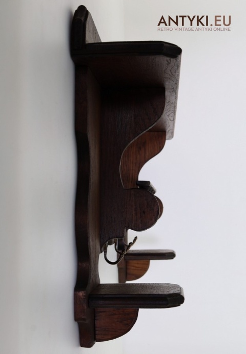 drewniana półka antyczna do łazienki