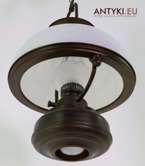 lampa wisząca vintage z podwójnym światłem