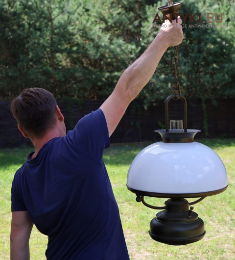 duża stylowa lampa sufitowa dwupunktowa z potencjometrem