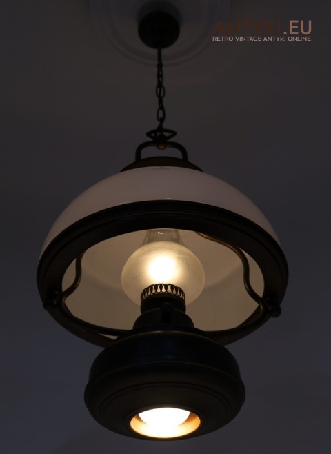 klimatyczna dwupunktowa lampa wisząca retro z podwójnym światłem