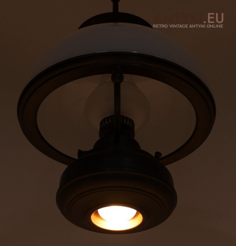 oryginalna lampa wisząca sufitowa dwupunktowa z kominem