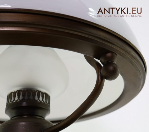 dekoracyjna lampa wisząca sufitowa dwupunktowa z lat 80.