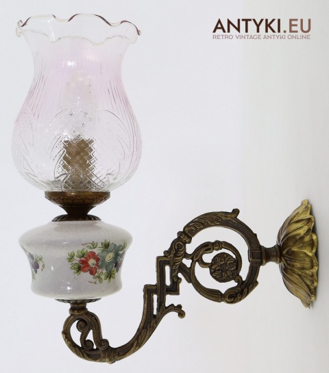 kinkiet neobarokowy z ceramiką crackle