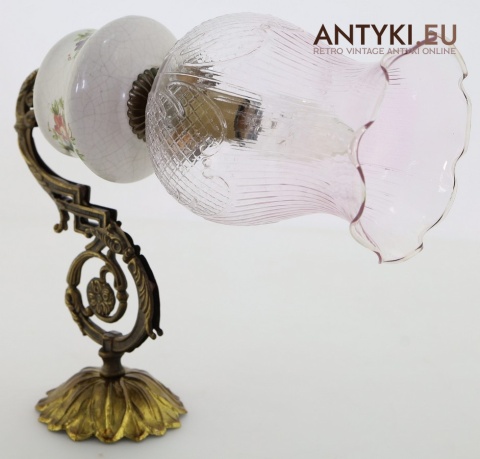 kinkiet ścienny neobarokowy z kloszem