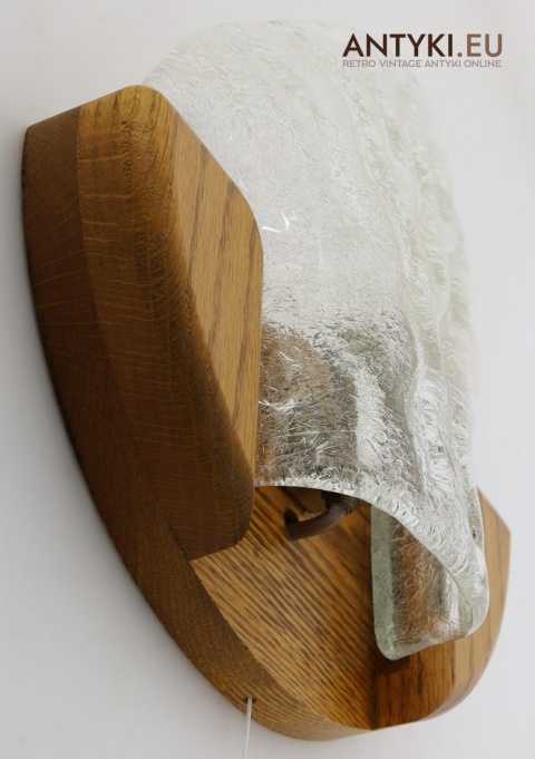 lampa ścienna retro z drewna