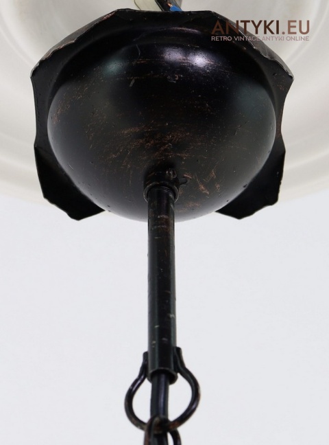 Klasyczna lampa sufitowa retro – metal, ceramika i szkło w stylu wiejskim / góralskim