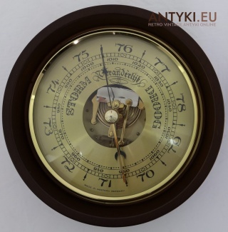 XL! DUŻY! Antyczny barometr z Niemiec Zachodnich – klasyczny przyrząd pogodowy retro