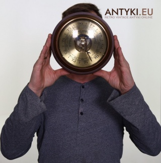 XL! DUŻY! Antyczny barometr z Niemiec Zachodnich – klasyczny przyrząd pogodowy retro