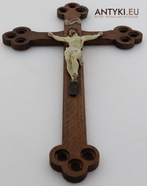 antyczny krzyż z drewna kolekcjonerski