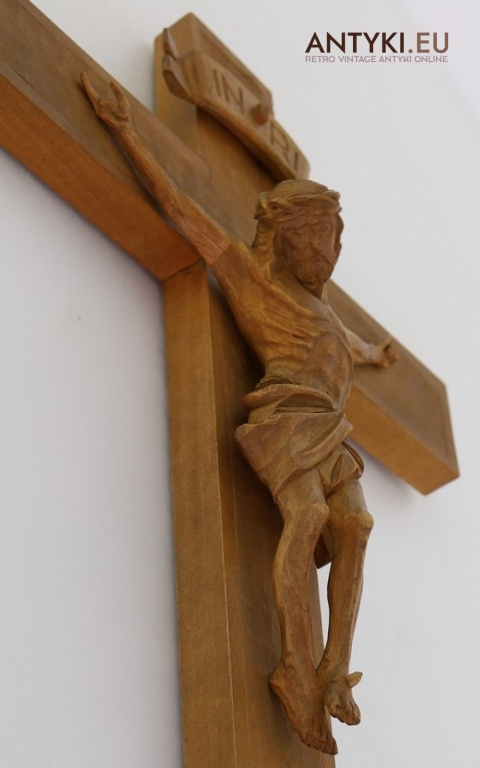 krzyż na ścianę drewniany vintage