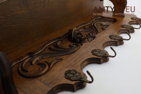 drewniany wieszak retro z Francji