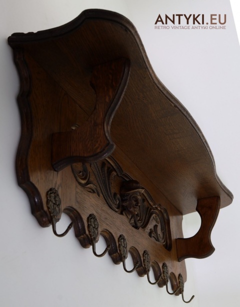 drewniany wieszak vintage z Francji