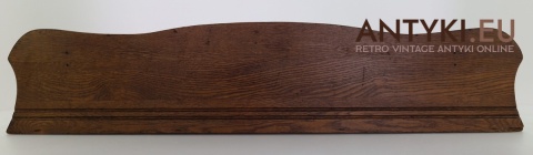 XL! DUŻY! Drewniany wieszak retro z rzeźbieniami i mosiężnymi haczykami – styl dworski