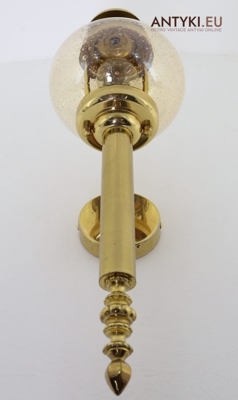 mosiężna ścianna lampa vintage z Francji lata 70