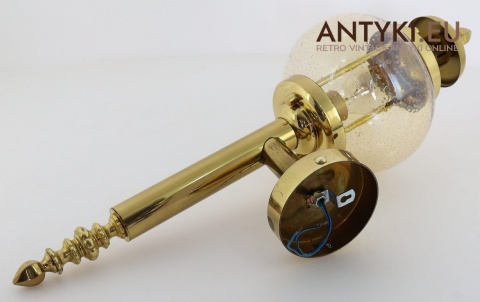 oryginalna lampa ścienna vintage mosiężna