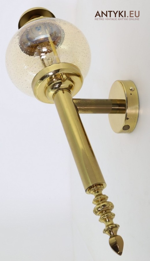 lampa ścienna antyczna z kloszem szklanym