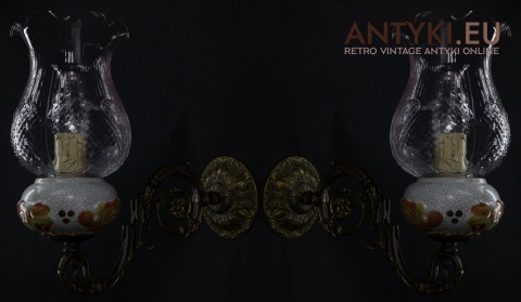 lampy ścienne retro z kloszami w kolorze różu