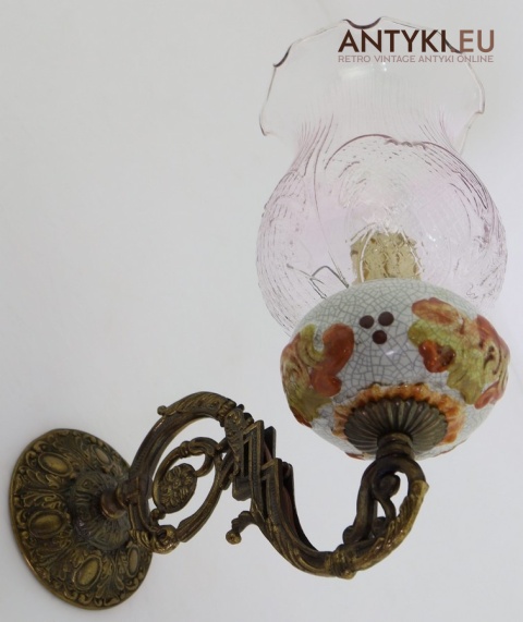 kinkiety z epoki z falowanym szkłem