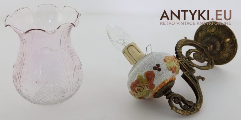 barokowe kinkiety dekoracyjne z ceramiki i mosiądzu