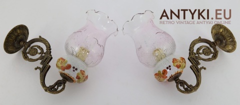 ceramika craquelure kinkiety antyczne