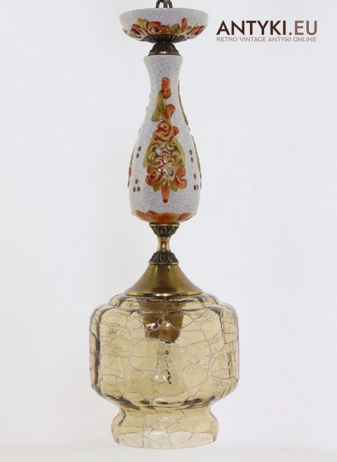 rustykalna lampa wisząca z ceramiką