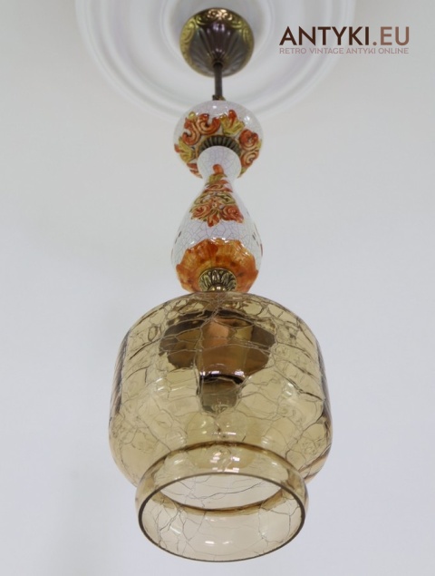 lampa vintage z kloszem lodowym