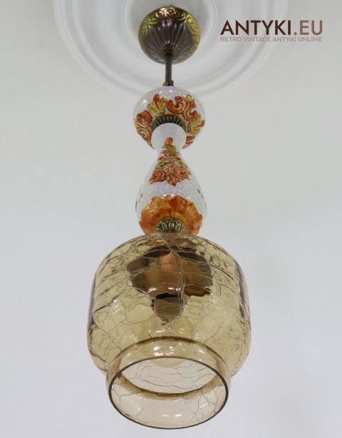 wisząca lampa vintage do chaty góralskiej